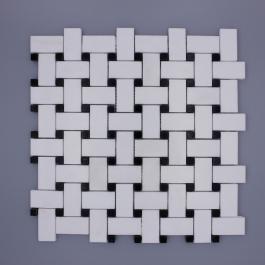 Greek-Thassos-White-Marble-Mosaic-with-Black - 副本