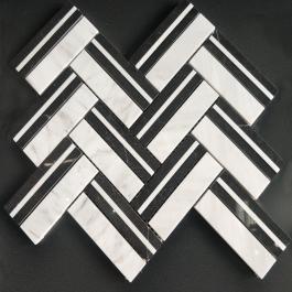 Wall-and-tile-pattern-herringbone-white-and black - 副本