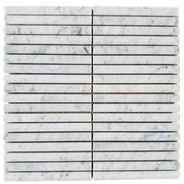 Bianco carrara pencil mosaic