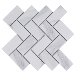 Carrara-White-Backsplash-Tiles-And-Herringbone-Marble - 副本