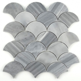 Carrara grey fan shape mosaic - 副本