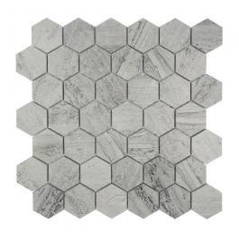 Blue wooden hexagon 48mm mosaic