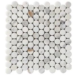 Calacatta white penny round mosaic